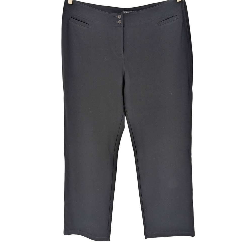 Eileen Fisher Straight Trouser Women XL Black Milano Viscose Knit NWT Minimalist